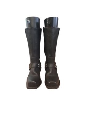 Double H Women's Black Leather Harness Motorcycle Boots